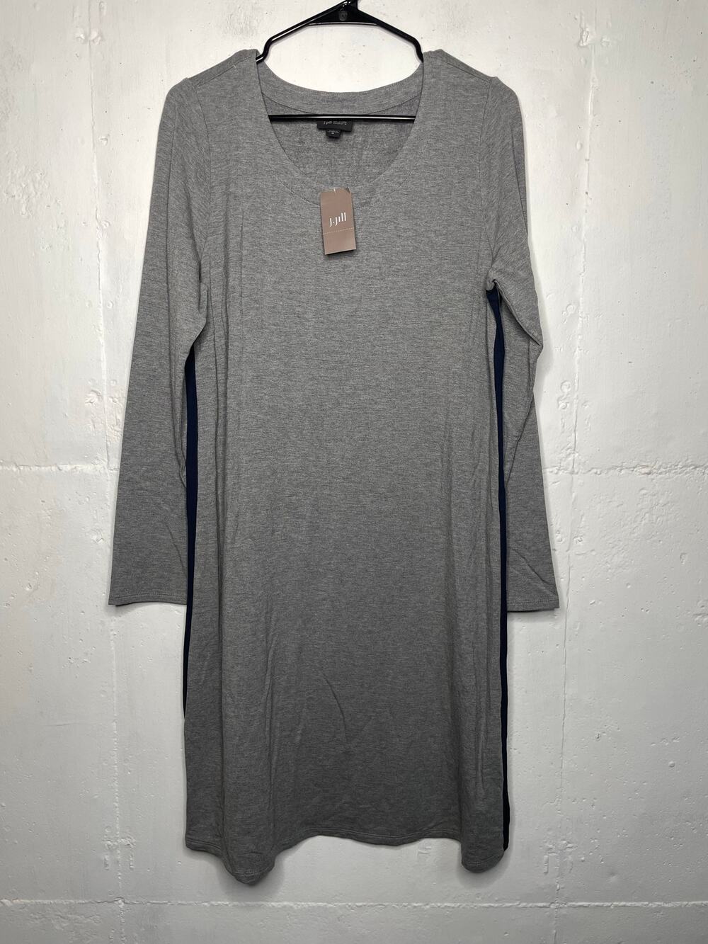 NEW J. Jill Dress Medium Petite Gray Terry Wearever Everyday Size Medium